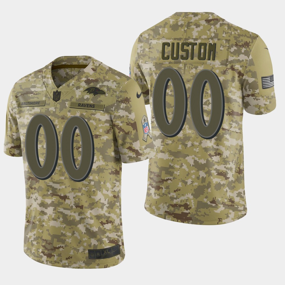 Men's Baltimore Ravens Customized Camo Salute to Service Limited Stitched NFL Jersey